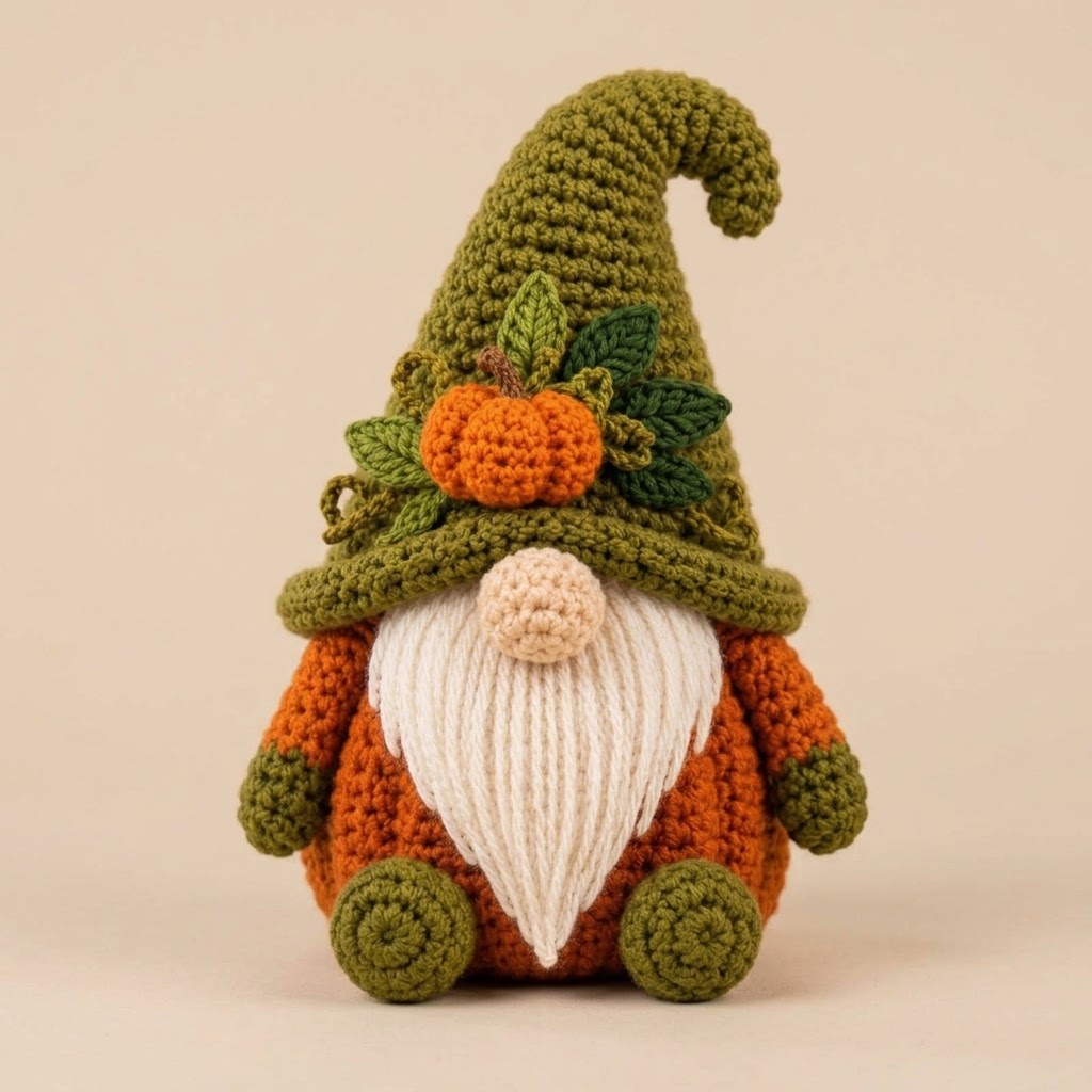Free Fall Pumpkin Crochet Gnome Pattern