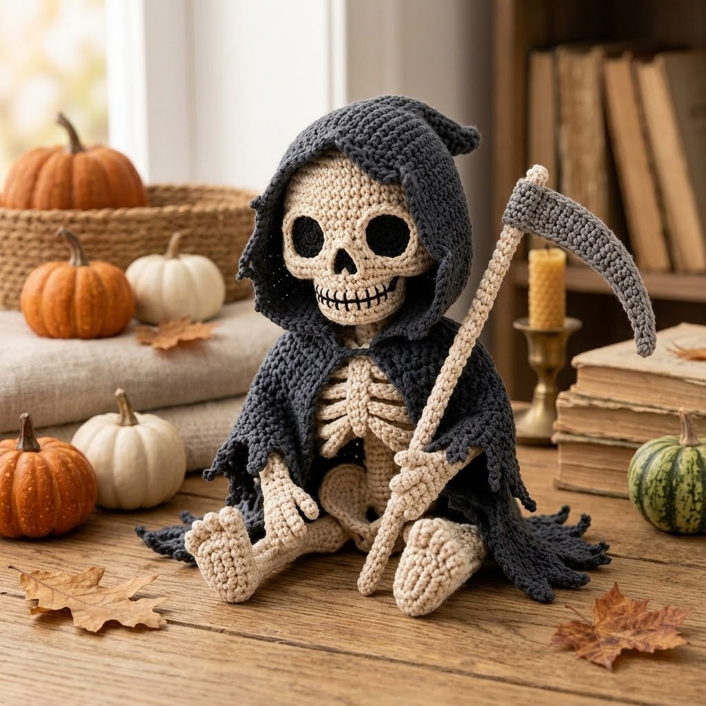 Free Crochet Grim Reaper Skeleton