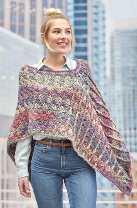 Free Crochet Mountain Breeze Poncho Pattern