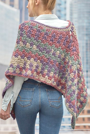 Poncho laid flat showing shape