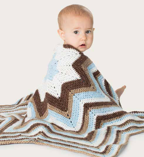 Free Round Striped Baby Blanket Crochet Pattern
