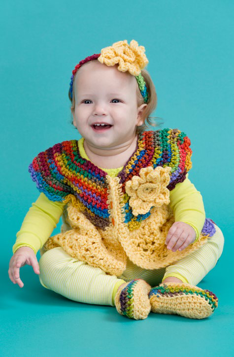 Free Crochet Fall Baby Set Pattern