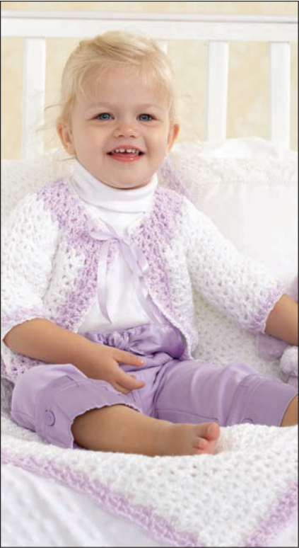 Free Crochet Baby Jacket and Blanket Set Pattern