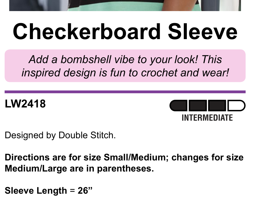 Schematic layout of the crochet sleeve