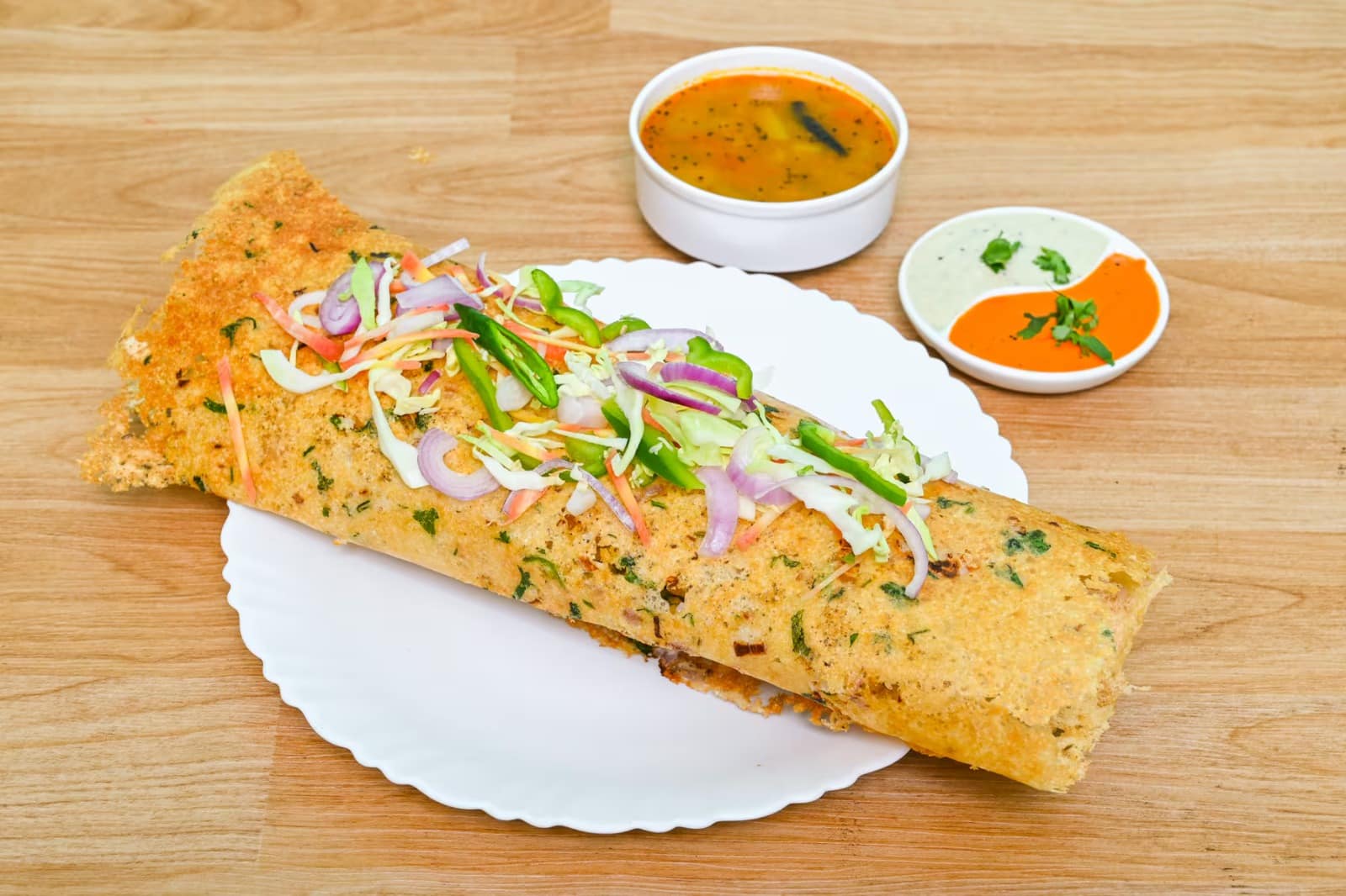 Coconut Rava Paneer Dosa