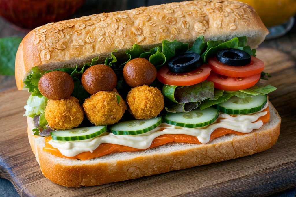 Veggie Balls and Veg Seekh Sub