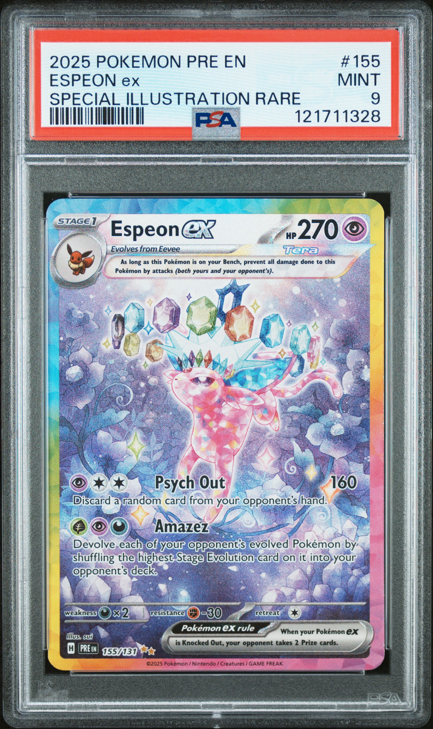 Espeon EX 2025 Prismatic Evolutions | PSA 9