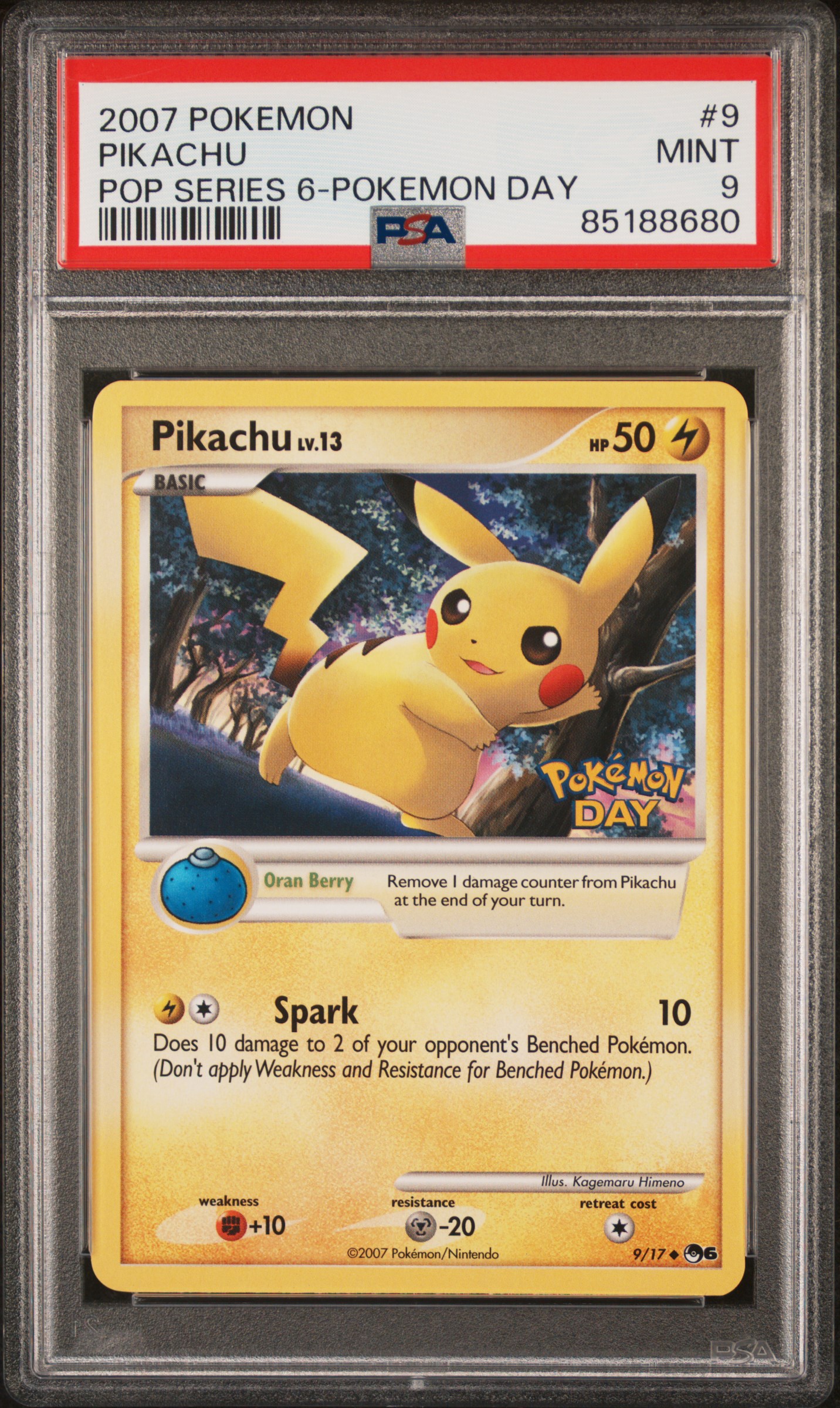 Pikachu 2007 Pop Series 6 #9 | PSA 9