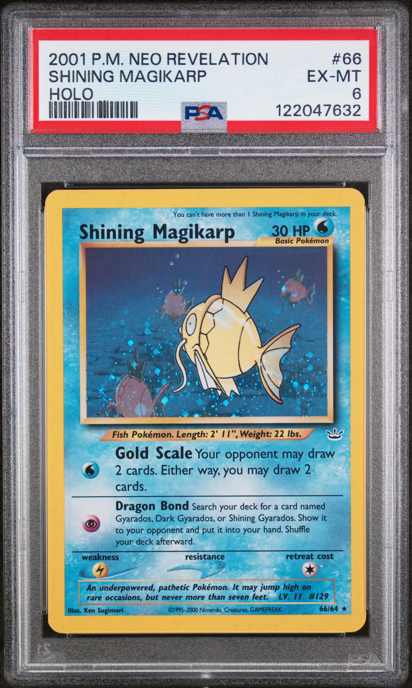 Shining Magikarp 2001 Neo Revelation #66 | PSA 6