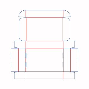 Packaging dielines, design templates of all-in-one box