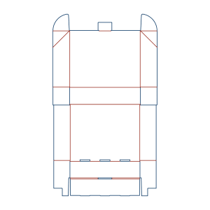 Dieline/Template of a type of box which has both ear lock and buckles.