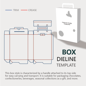 Instruction of customizable dieline of a folding carton gift box