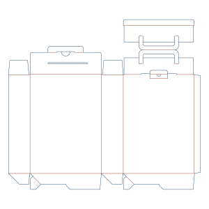 Dieline, template of a folding carton gift box 