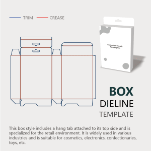  folding box with hang tab template guidelines