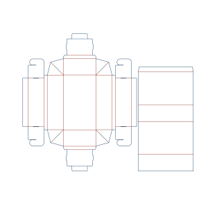 Dieline/template of thick wall tray and sleeve box