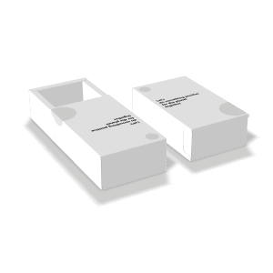 mockup of thick wall tray and one end sealed sleeve box