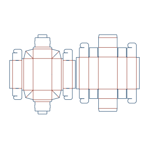 Dieline/Template of thick wall tray and cover box