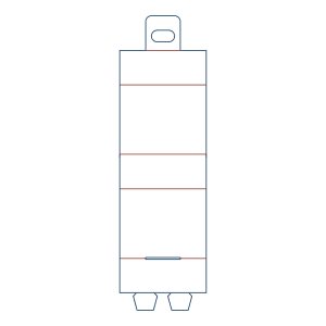 Dieline/template of sleeve with a hang tab