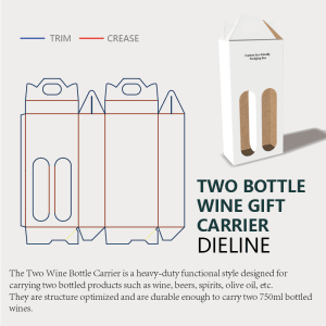  two bottle wine gift carrier dieline guidelines