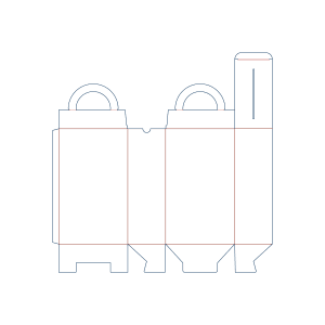  dielines of snap lock carton with arc handler