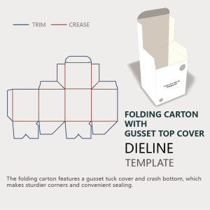  gusset tuck cover dieline instruction