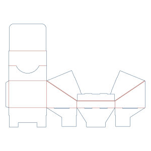 dieline display box with belveled double side wall