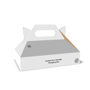  slope roof gable gift box mockup with sloped roof and portable handle