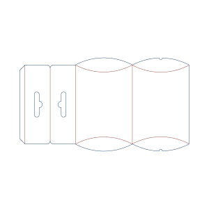  online tool to create custom pillow box with hanging tab dielines