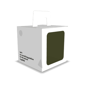  Auto lock bottom folding cake box with handle mockup