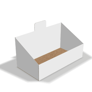 Custom beveled side wall display tray box dieline generator for retail packaging templates