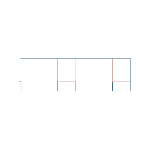 Two-dimensional FEFCO 0200 vector dieline diagram alongside a 3D folded mockup of an open-top half-slotted storage container.