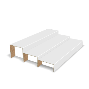 Custom three-ladders insert inside a countertop display box