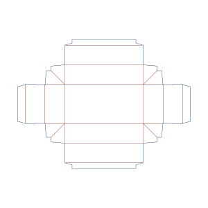 Custom tray box 27004 flat dieline layout for a folder tray blueprint template.