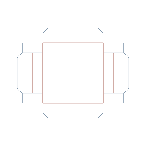 Custom tray box 27001 flat dieline layout for a folder tray blueprint template.