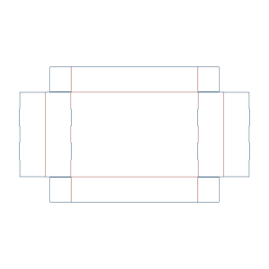 Custom tray box 27003 flat dieline layout for a folder tray blueprint template.