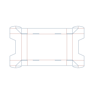 Custom tray box 27037 flat dieline layout for a folder tray blueprint template.