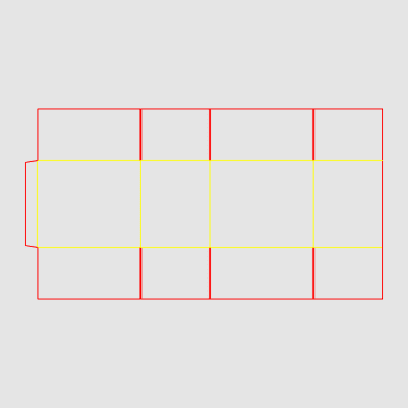 Dielines of Center Special Overlap Slotted Carton