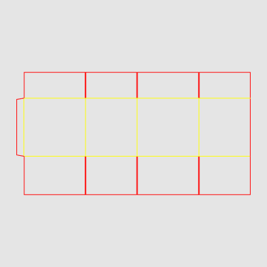 Dielines of Semi Overlap Slotted Carton