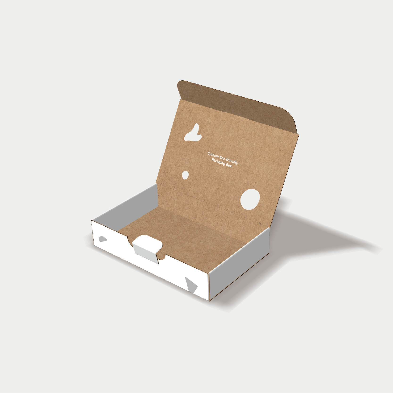 Mockup of a type of mailer box, with a lock
