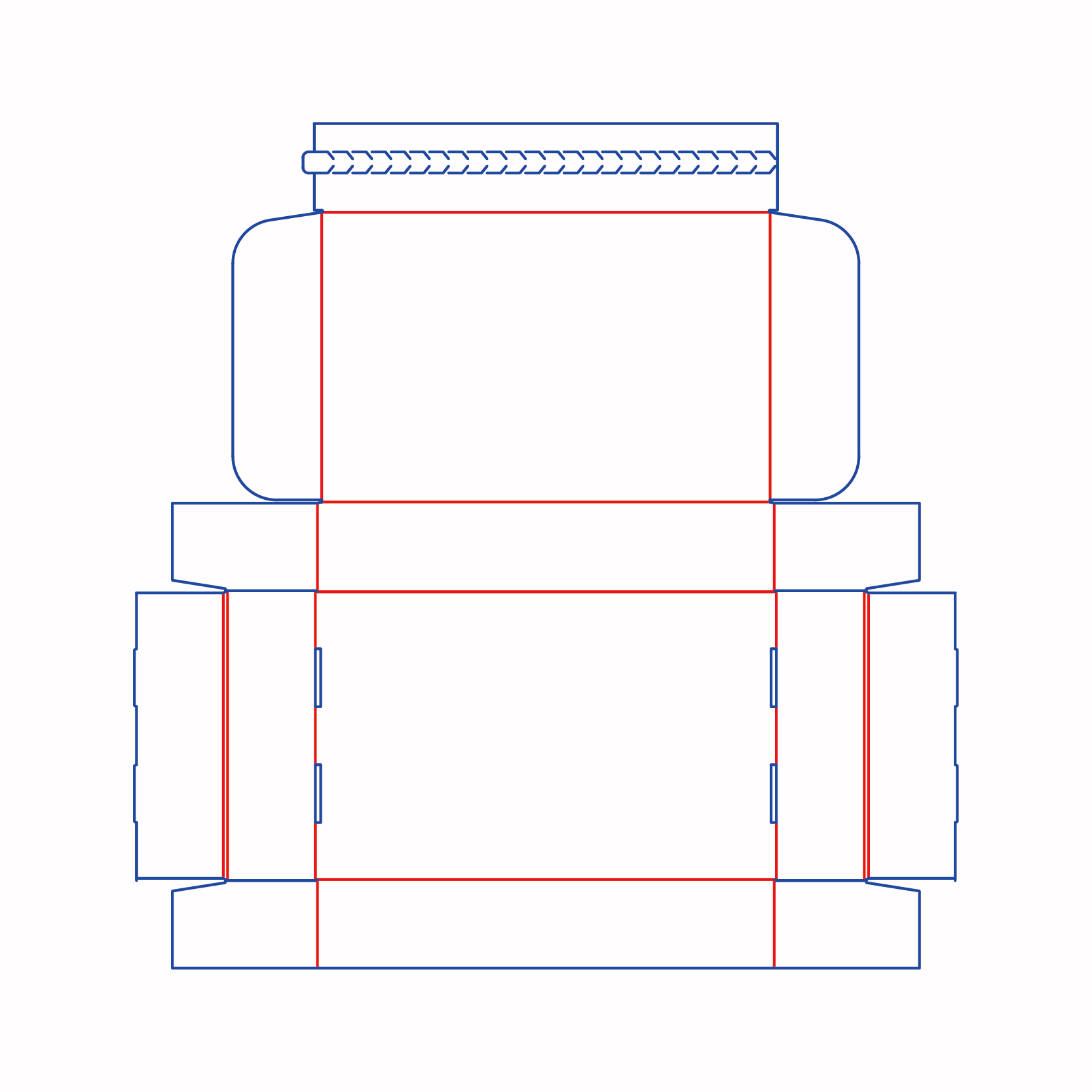 Packaging dielines, design templates of mailer boxes with tear strip