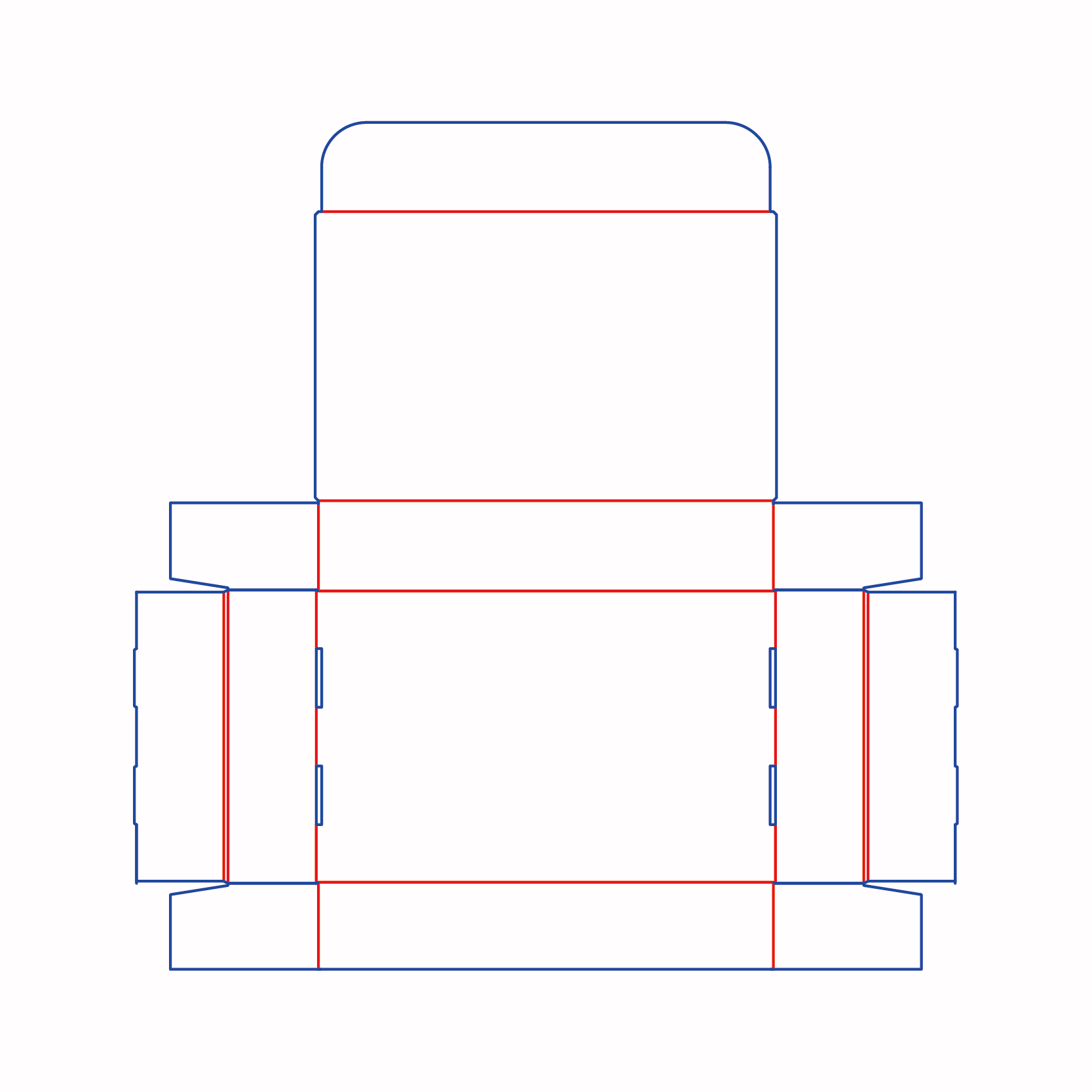 Packaging dielines, design templates of mailer boxes without flaps