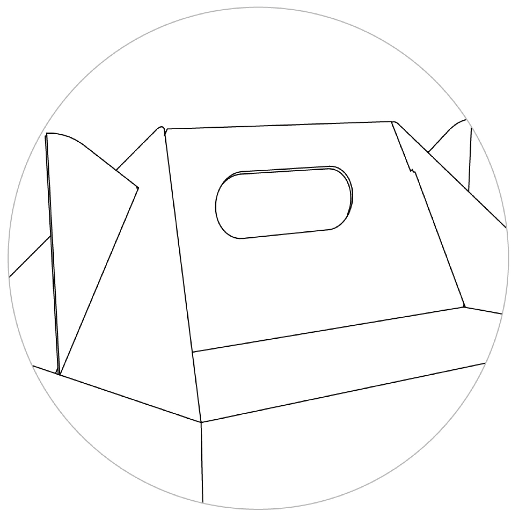 Gable Box Handle, a type of design of packaging box cefBox