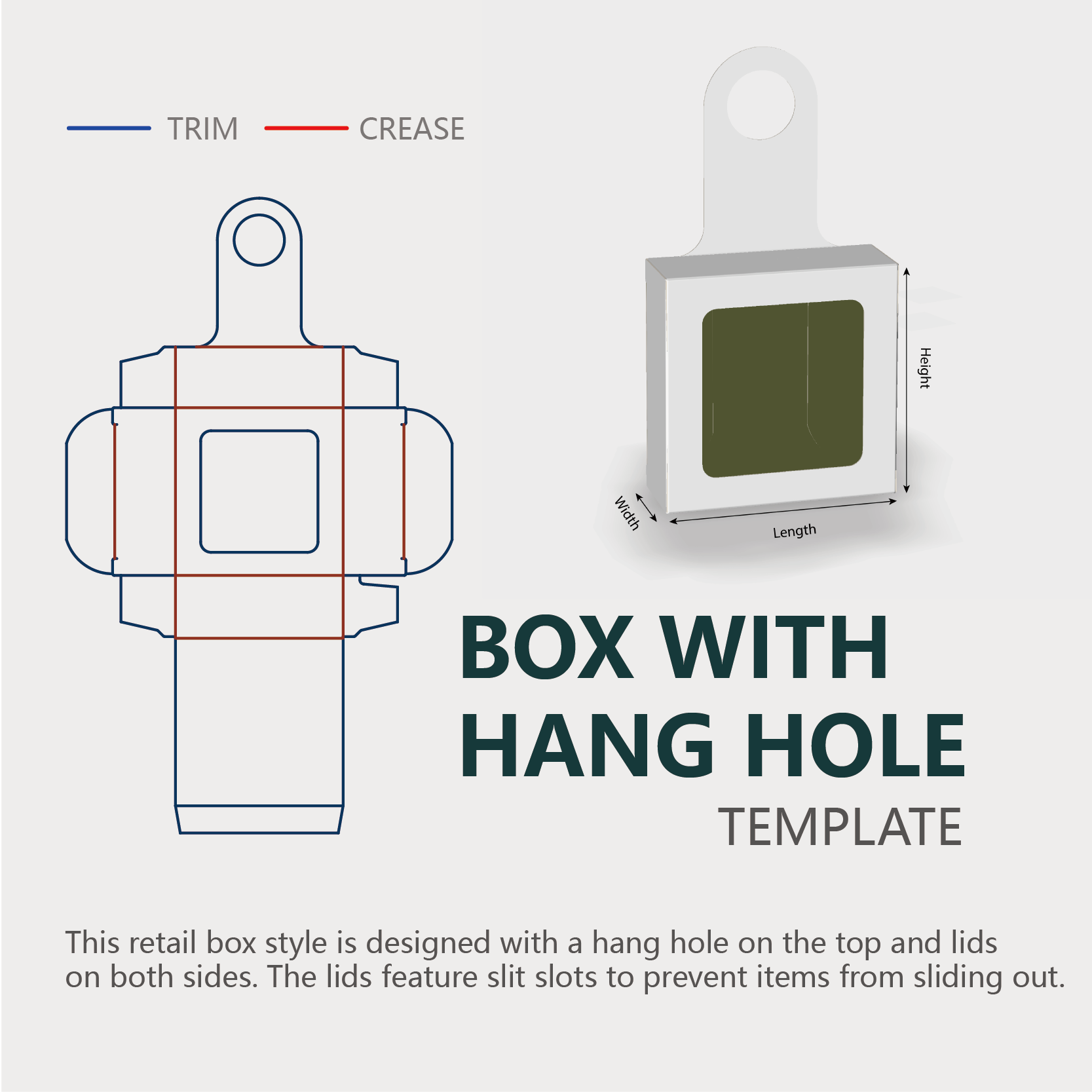  with hang hole template guide lines
