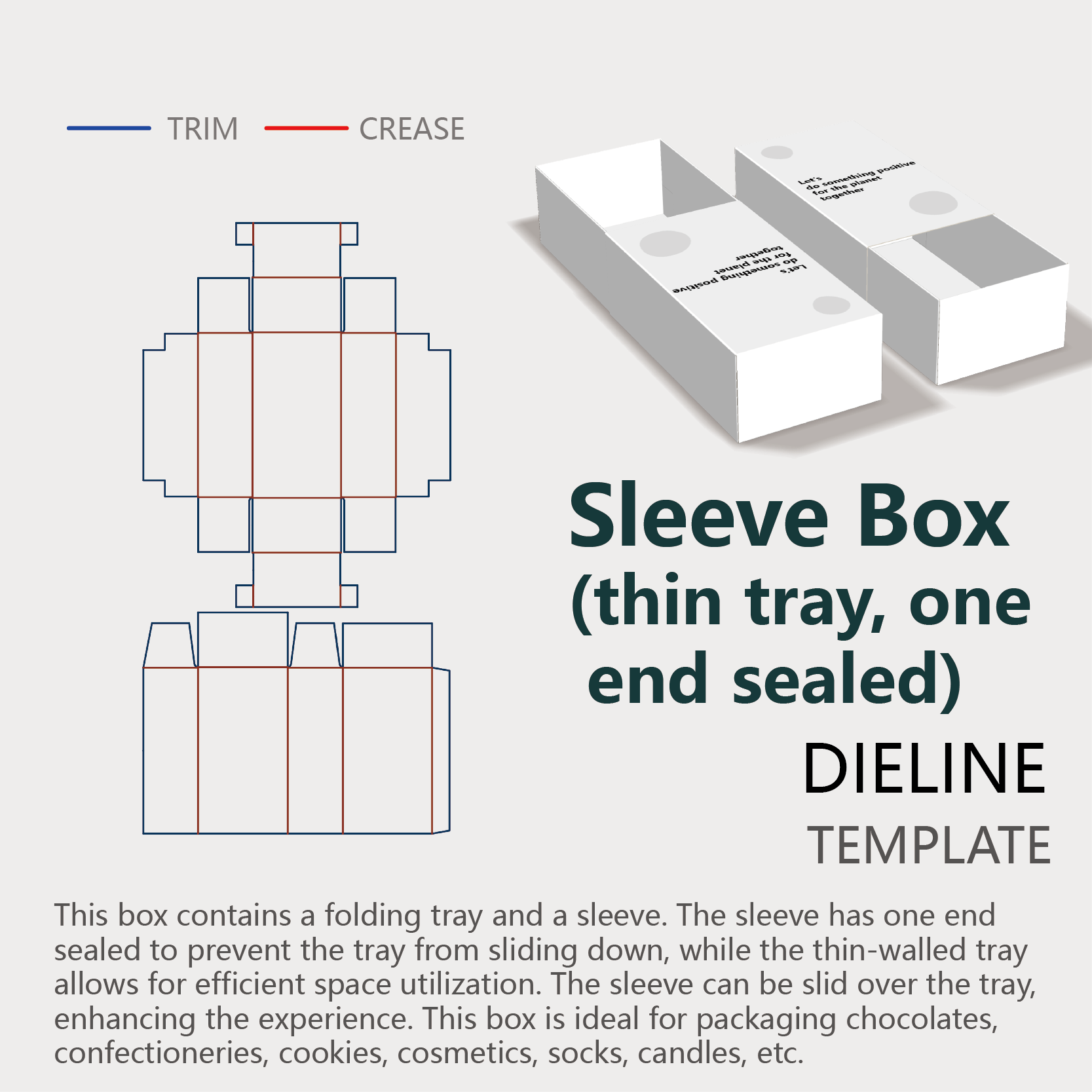 templates instruction of thin wall tray and one end sealed sleeve box