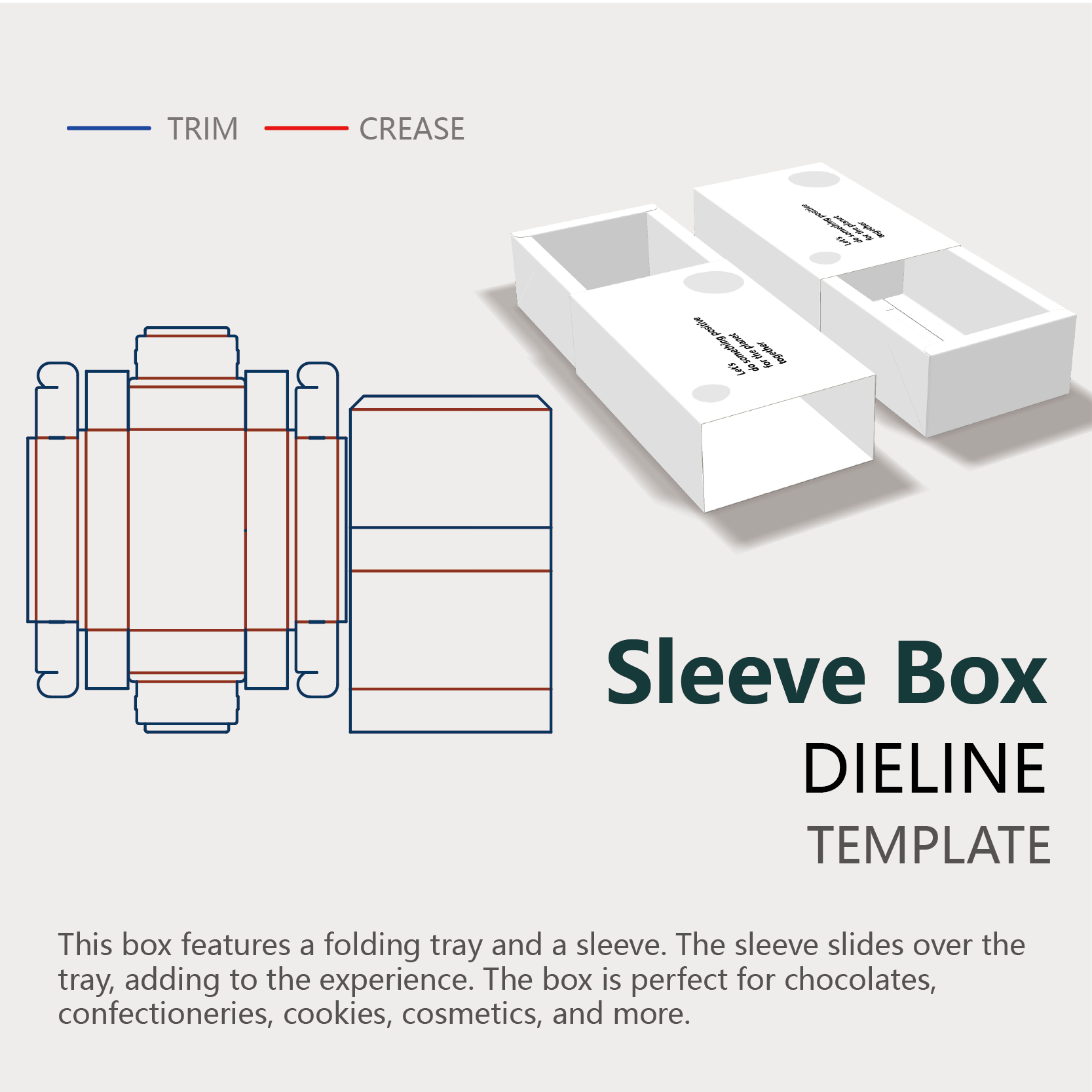 templates instruction of thick wall tray and sleeve box