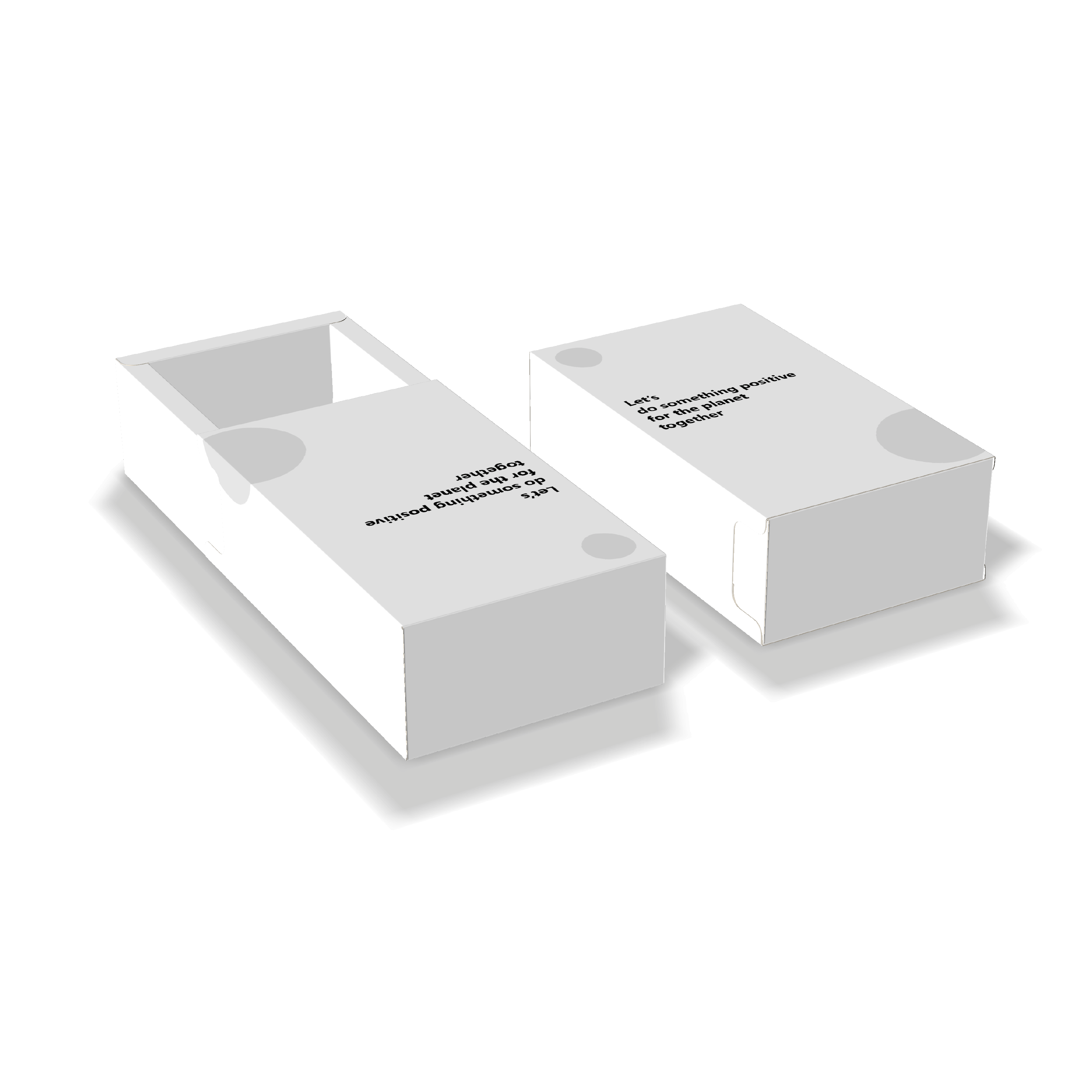 mockup of thick wall tray and one end sealed sleeve box