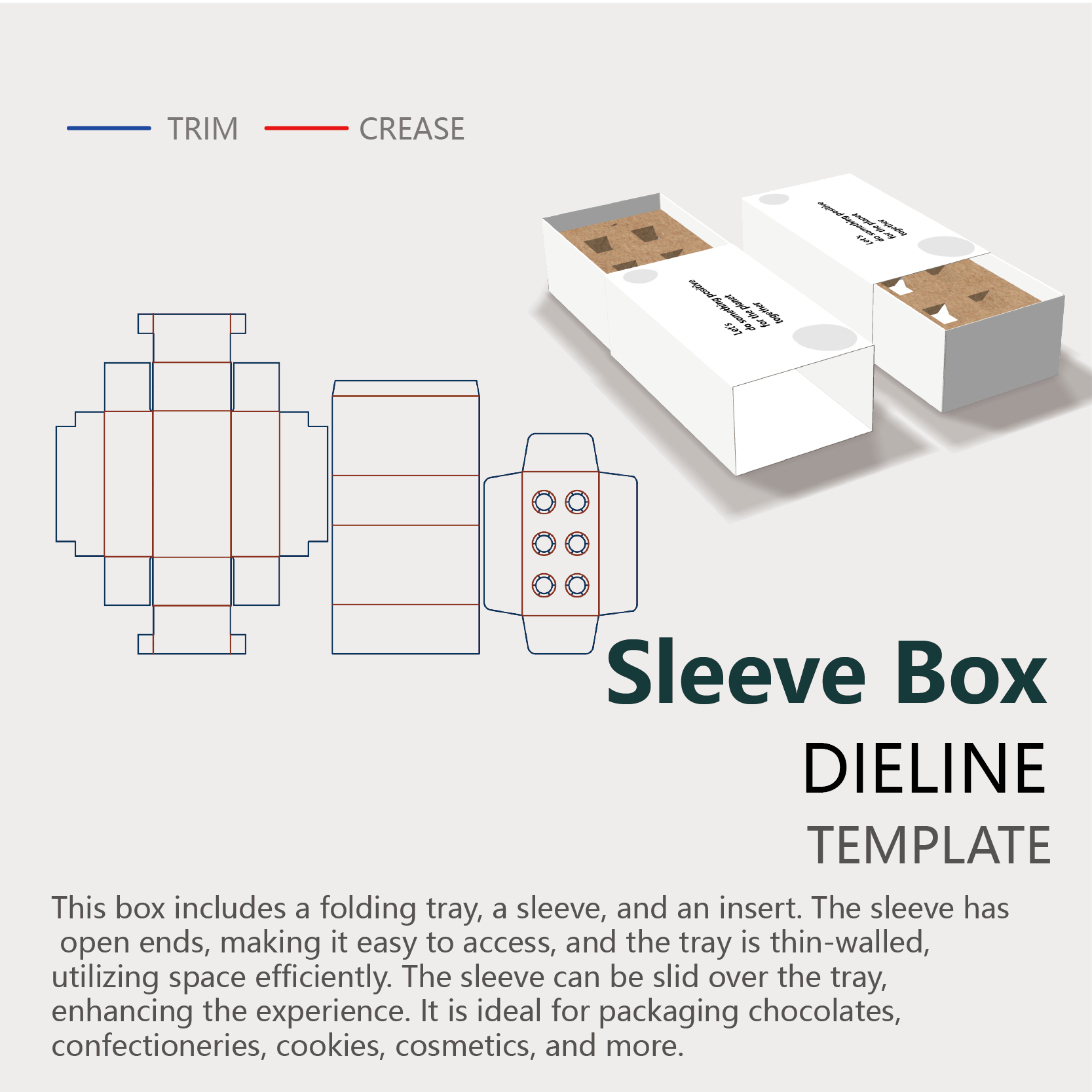 templates instruction of thin wall tray and sleeve box with insert