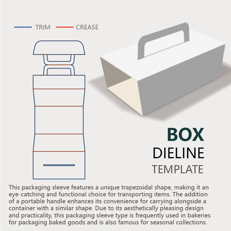 template instruction of trapezoidal sleeve with centered handle