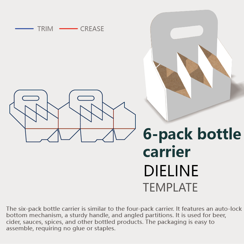  6pk beer carrier dieline guidelines