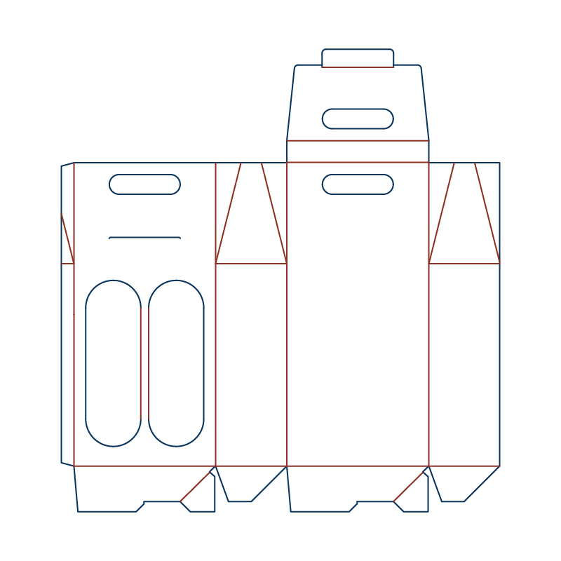  two bottle wine carrier dielines